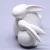 Import ceramic home White rabbit figurines decoration from China