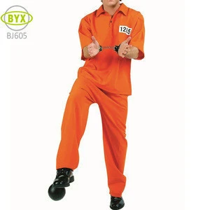 Cheap Halloween party costume prison uniform cosplay clothing