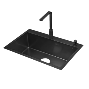 cheap stainless steel pvd black single bowl kitchen sink with accessories