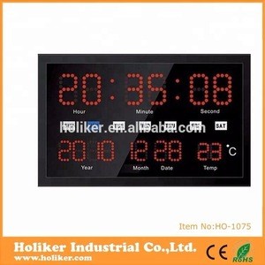 cheaper plastic LED digital wall clock with calender and temperature