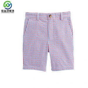 Checked printed shorts custom kids top quality boys golf shorts