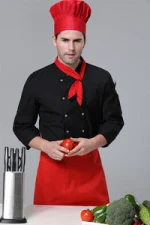 Chef Jacket Restaurant Kitchen Bar Washable Cook Uniform