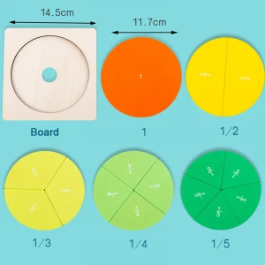 Children learning tool disc mathematical Fraction Board wooden Montessori math Teaching aids puzzle learning Education toys