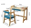 Childrens study desk household solid wood adjustable height childrens writing desk and chair