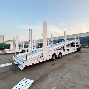 China 2 3 4 Axles Heavy Duty Transport Truck Double Deck Auto electric Vehicle Trailers Car Carrier Semi Trailer