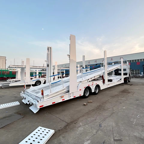 China 2 3 4 Axles Heavy Duty Transport Truck Double Deck Auto electric Vehicle Trailers Car Carrier Semi Trailer
