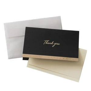 China Factory Custom Kraft Paper Gift Wedding Greeting Cards With Gold Foil Printing Cards