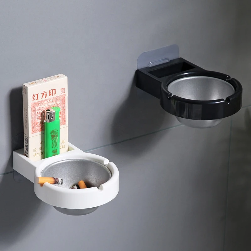 China Factory Multifunctional Wall-mounted Ashtrays Smoking with Lighter Holder in Public Place