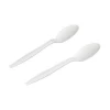 China Manufacturer directly supply clear white flatware disposable plastic Corn Starch spoon