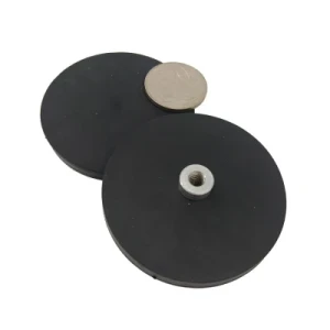 China Supplier Magnetic Materials Rubber Coated Pot Magnet Base with Screw Threaded