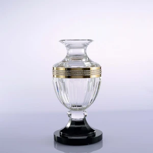 China Suppliers Wholesale Home Decoration / Office Decoration Big Clear Crystal Glass Vase For Sale