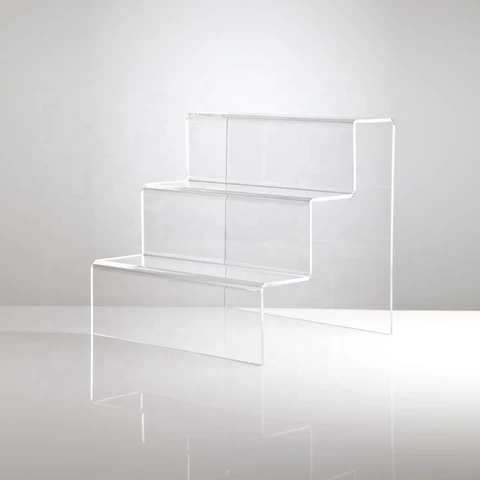 Clear Acrylic 3-tier Steps Display Riser Stand Jewelry Gifts Showcase LARGE/Acrylic glasses display rack