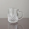 clear crystal glass cup tea cup coffee cup with handle barware 8 oz