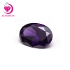 clear gem stones violet color oval-shape cz stone