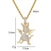 CN195 Fashion animal  Pendant  Brass Micro pave with CZ Bling Bling Mens Heart  Necklace Rock Hip  hop Jewelry