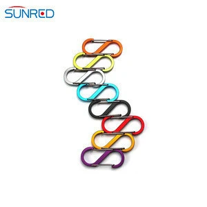 Colorful S Type Buckle S-Biner Double Gated Carabiner Key Ring Clip Hook Outdoor