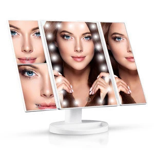 Compact imported wholesale makeup LED mirror magnifying mirror with light