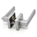 Contemporary Square Privacy Keyless Handle Lever Matte Black Bedroom/Bathroom/Interior Doors Handed lock cylinder Door Lock