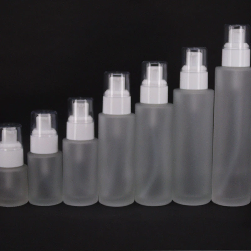 cosmetic 30ml 60ml 120ml glass cosmetic pump bottle