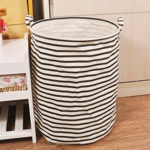 Cotton and Linen Portable Laundry Basket Bag For Kids Toys Dirty Clothes Storage Barrel Sundries Organizer