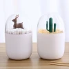 Cotton Swab Case Dustproof Cute Cartoon Toothpick Holder Plastic Table Decoration Toothpick Dispenser Box 1Pcs