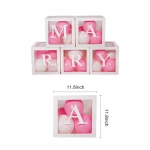 Cube Transparent Gift Boxes Wedding Party Decoration Marry Me Boxes Table Decor Wedding Party Event DIY Decorations Supplies
