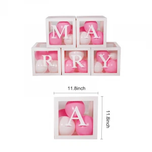 Cube Transparent Gift Boxes Wedding Party Decoration Marry Me Boxes Table Decor Wedding Party Event DIY Decorations Supplies