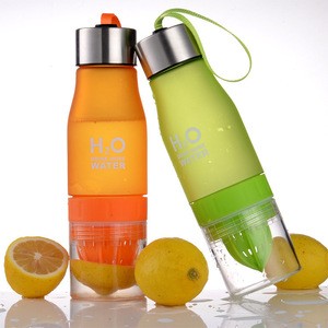 Custom 650ml plastic filter bottle fruit infuser water bottle