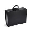 Custom black book shape rigid cardboard packaging for handbag