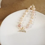 Custom bracelet natural bracelet pearl fish tail zircon bracelets bangles