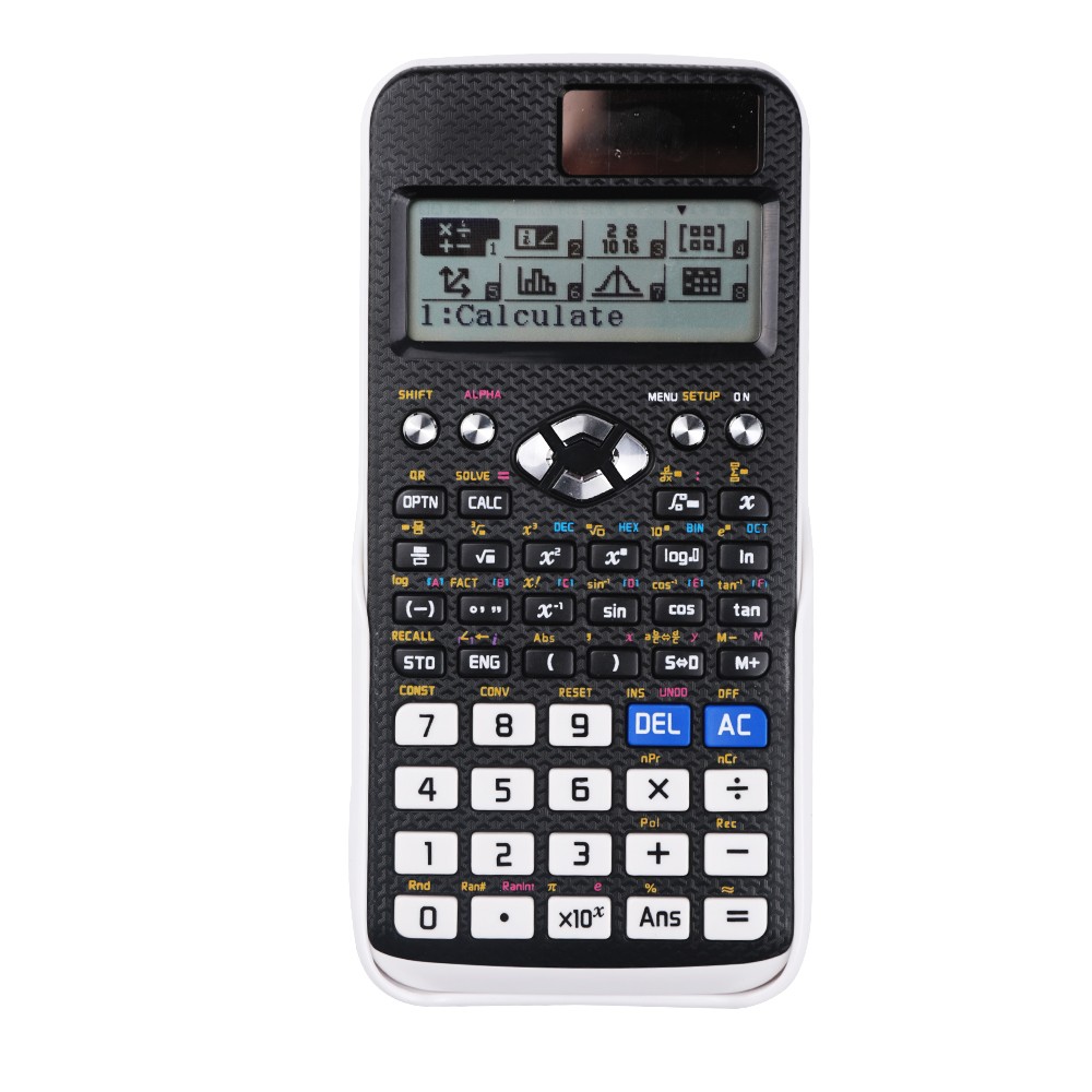 Custom Cheap 417 Functions Large Screen Display Solar Powered LED Scientific Calculator with Dual Power Operated