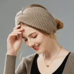 Custom comfortable rib knitting wide headband cashmere headband
