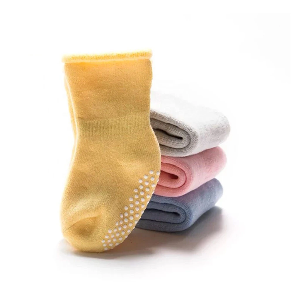 Custom Cute 100% Cotton Children Kids Anti Slip Baby Socks