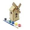 Custom design Kids paint and build Wooden Hand Crank Music Box