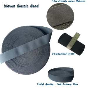 Custom Design Wholesale Matte Soft Nylon Rubber Elastic Band For Garment Manufacturer