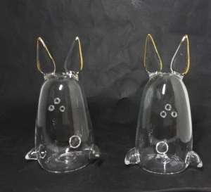 custom hand blown borosilicate glass adorable animal salt and pepper shaker