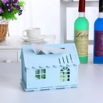 custom high quality wood house shape tissue box wooden paper holder