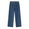 Custom logo denim pants hand printed patchwork jeans baggy wide leg jeans custom hip hop street pants for men