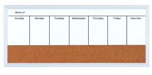 custom magnetic whiteboard calendar with cork board for fridge MOQ1000