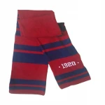 custom men 100 acrylic muti color striped  knitted scarf with embroidery logo