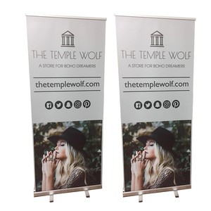 Custom Portable Trade Show Aluminum Advertising Outdoor Rollup Backdrop Retractable Roll Up Banner Stand