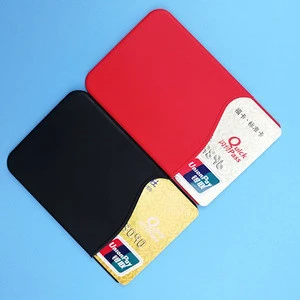 Custom Silicone Card Holder 3M Adhesive PVC Stick-on Credit Soft silicon Sticky credit Cell Phone Card Holder