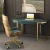 Import Custom size 120/140/160cm blue wood computer desk modern office desk table chair set from China