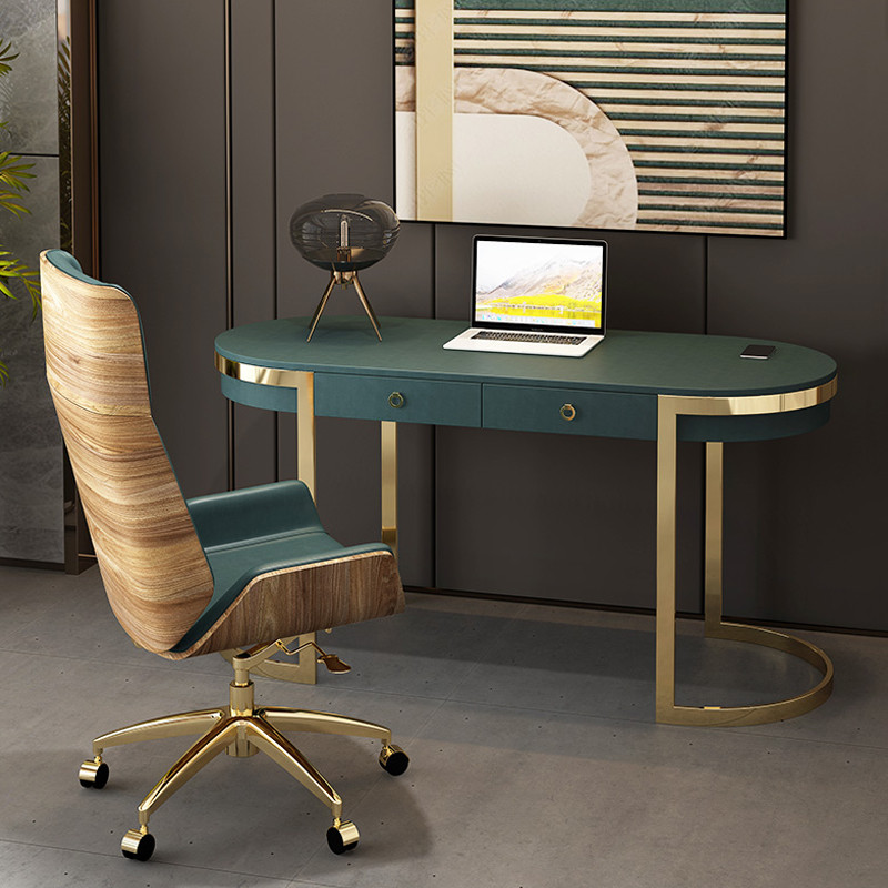 Buy Custom Size 120/140/160cm Blue Wood Computer Desk Modern Office ...