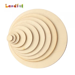 Custom Size Natural Unfinished Blank Round Discs Ornaments Circles Rustic Wood Pieces for DIY Crafts Home Decoration Painting