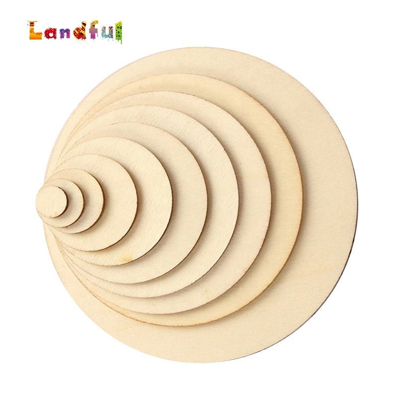 Custom Size Natural Unfinished Blank Round Discs Ornaments Circles Rustic Wood Pieces for DIY Crafts Home Decoration Painting