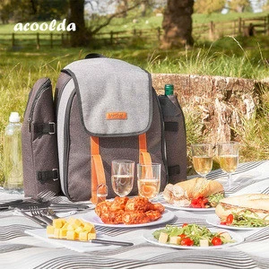 Custom Wholesale 4 Person Premium Outerdoor Picnic Backpack With Detachable Picnic Bags