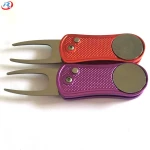 custom  your  personal   logo   Colorful Folding  Metal Golf Divot Repair Tool / Pitch Forks / Golf Accessories