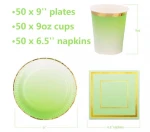 Customize  Friendly  Ombre Graduating Colors Gold Rim  Dessert Paper  Plates