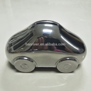 customize silver Ceramics car coin bank for saving money